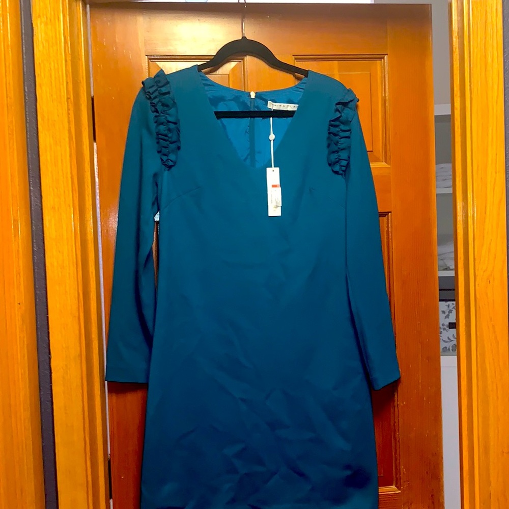Trina Turk sz 8 peacock blue dress NWT